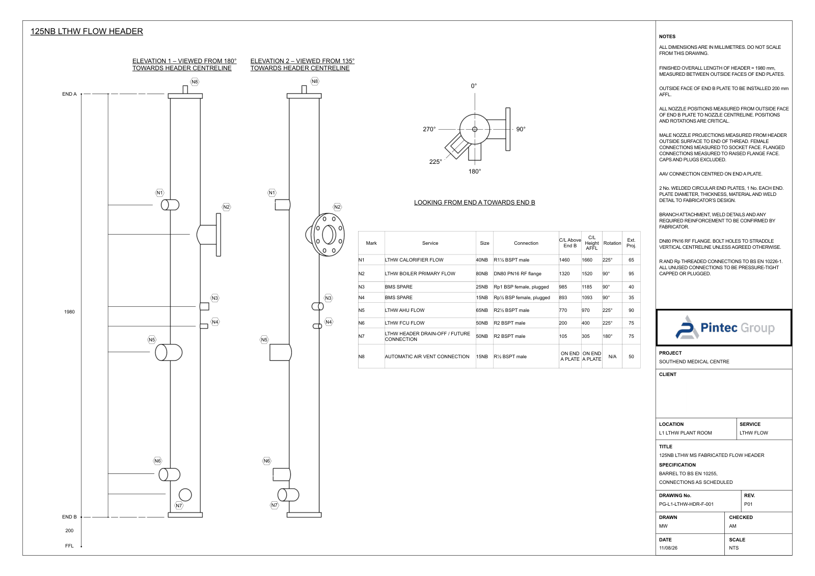 Flow Header drawing sheet